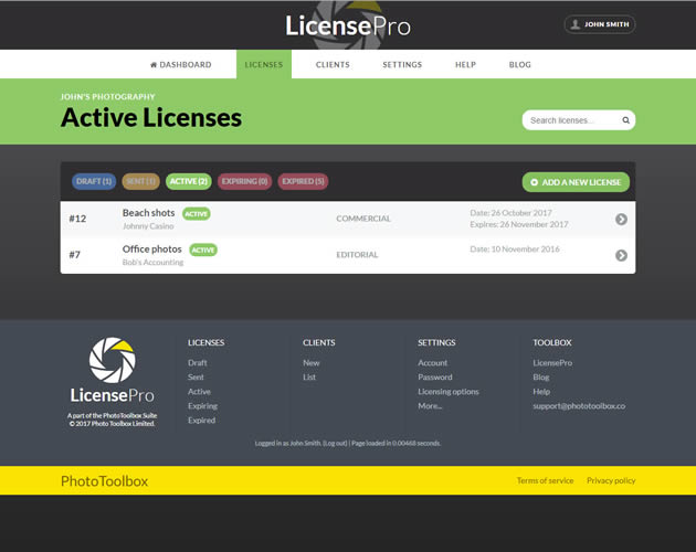 Create a new license